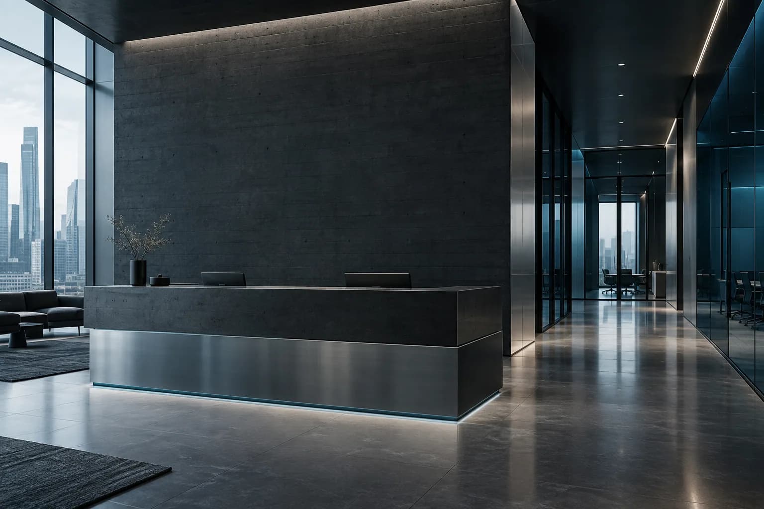 Recepção contemporânea em concreto e aço